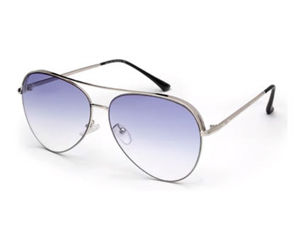 Silver Frame Gradient Blue Aviator UV Sunglass for Men and Women