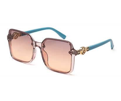 Light Pink Brown Large Squared UV Sunglass