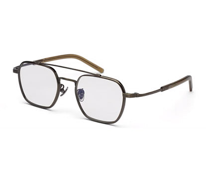 ZENITH TITANIUM METTALIC BROWN SQUARE SHAPED FULL RIM GLASSES FOR MEN