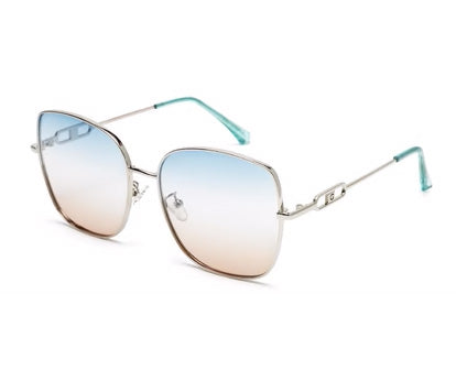 Gradient Blue Large Square UV  Protection Sunglass for Women