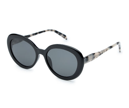 YourSpex-Bold Round Black UV 400 Acetate Sunglasses-Medium-Round