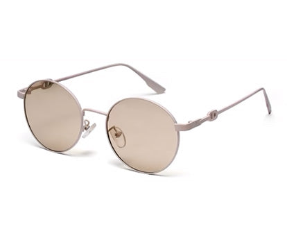 Light Brown Round Shaped UV Sunglass