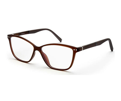 Brown Matte Rectangle Clip-On Eyeglasses for Men and Women