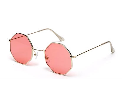 Red Hexagon UV Protected Sunglass for Women