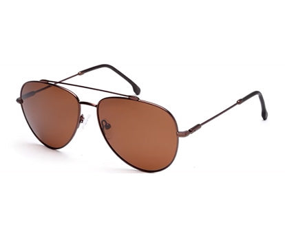 Brown Aviator Full Rim Metal Sunglasses