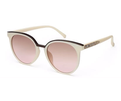 Beige Oval UV Sunglass for Women