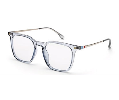 Transparent Blue Square Eyeglasses for Men and Women