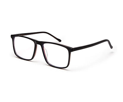 Brown Black Square Shaped Acetate Eyeglasses Frames for Men
