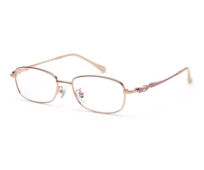 Zenith Titanium Full Rim Rose Gold Metallic Rectangle Frame for Women
