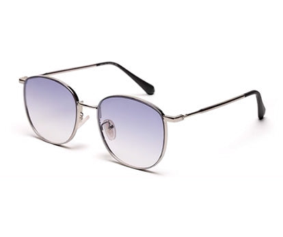 Gradual Grey Blue Oval Shaped UV Sunglass