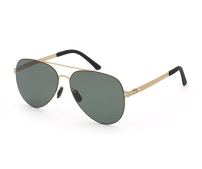 Zenith UV400 Titanium Large Aviator Polarized Sunglasses in Golden Frame