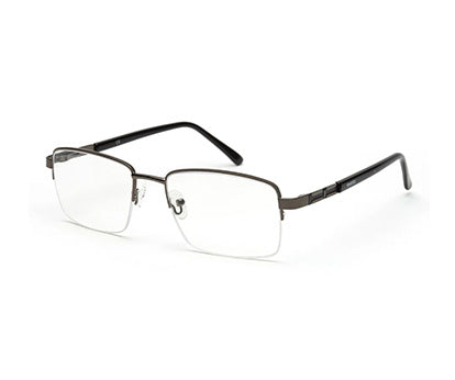 METALLIC GREY HALF RIM UNISEX FRAME