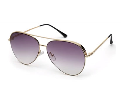 Golden Gradient Purple Aviator Sunglass for Men and Women