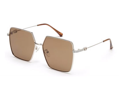 Brown Large Square UV Protection Sunglass for Women