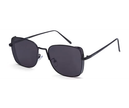 Black Metal Square UV Sunglass for Men
