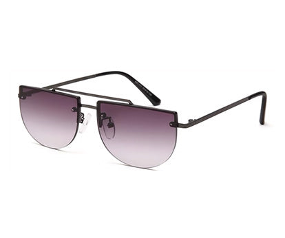 Gradient Black Half Oval UV Sunglass