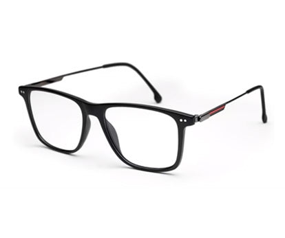 Black Matte Full-Rim Rectangle Glasses for Men & Women