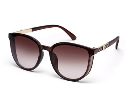Dark Brown Oval Shaped UV Sunglass