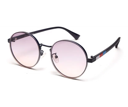 Gradual Grey Brown Round Shaped UV Sunglass
