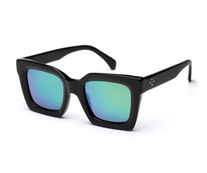 Thick Square Green Mirror Sunglass