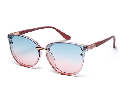 Gradual Blue Pink Cateye Style UV Sunglass for Women
