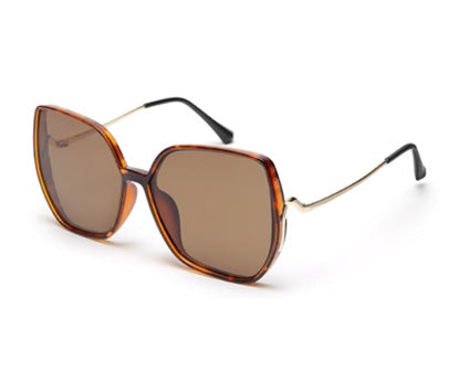 Tort Brown Large Square UV Protection Sunglasses for Women