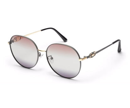 Gradient Brown Round UV Protection Sunglass for Women
