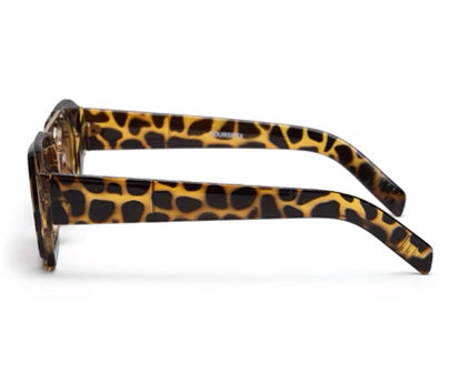 Tort Brown Rectangular Vintage  UV Protected Sunglass