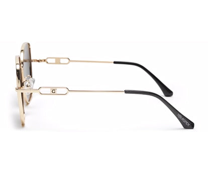 Gold Black Large Square UV Protection Sunglass for Women