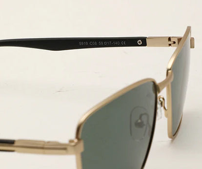 Gold Rectangle Shaped UV Sunglass
