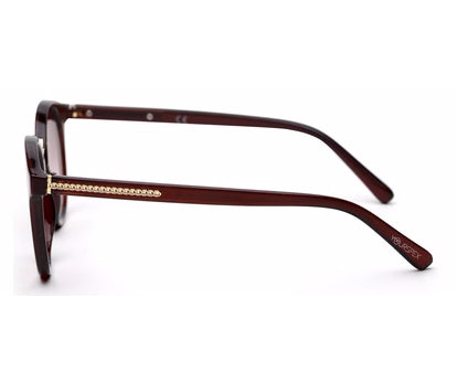 Dark Brown Oval Full Rim Acetate Frame Sunglass for Women