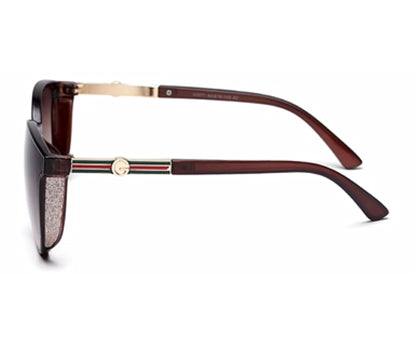 Dark Brown Oval Shaped UV Sunglass