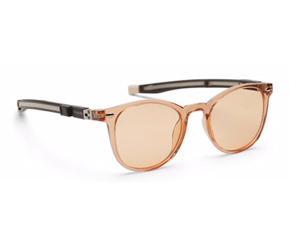 ROUND PEACH UNISEX SUNGLASSES FOR KIDS WITH BROWN TEMPLE