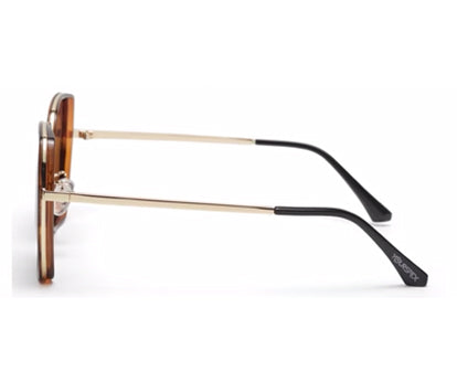 Tort Black Large Square UV Protection Sunglass for Women