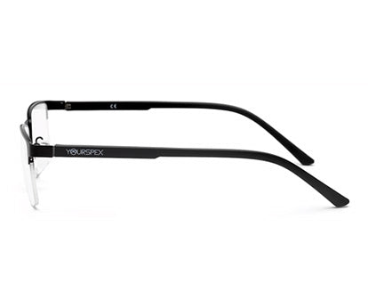 BLACK HALF RIM RECTANGULAR EYEGLASSES FOR MEN