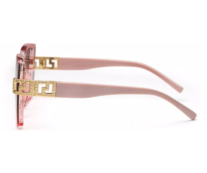 Light Brown Pink Square UV 400 Polarised Sunglass for Women