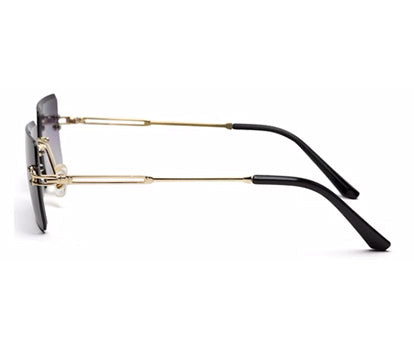Gradient Purple Rimless Rectangle Sunglass for Men and Women