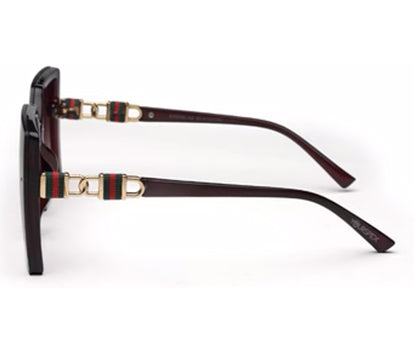 Gradient Dark Brown Square UV Sunglass for Women