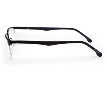 Black Rectangle Half-Rim Glasses for Men