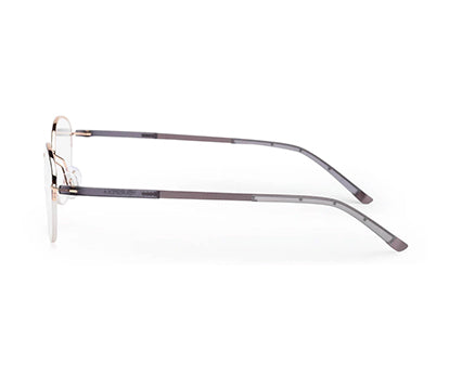 Pink Grey Oval Half Rim Metal Frame for Women