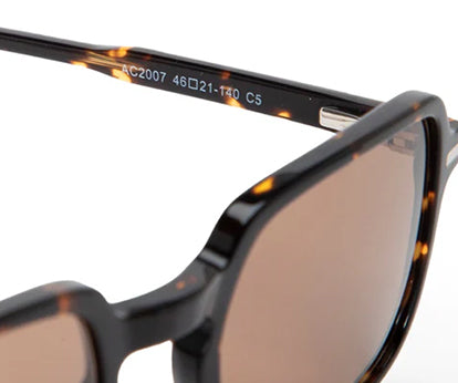 Brown Tortoise Square Shaped Acetate Sunglasses