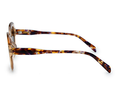 YourSpex-Bold Round Brown UV 400 Acetate Sunglasses-Medium-Round