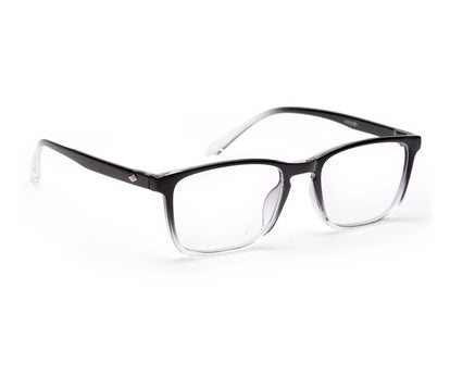Transparent Black Gradient Rectangle Eyeglasses for Men