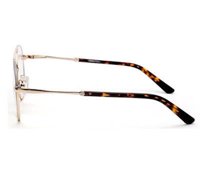 Grey Gold Round Eyeglasses for Men and Women