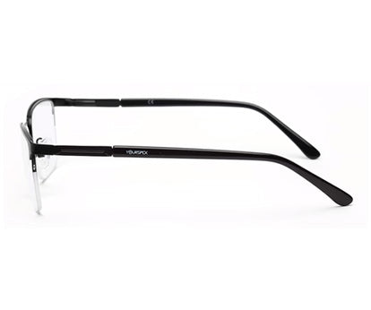 BLACK HALF RIM RECTANGULAR EYEGLASSES