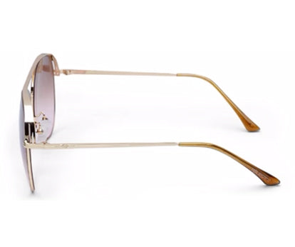 Golden Gradient Brown Pink Aviator UV Sunglass for Men and Women