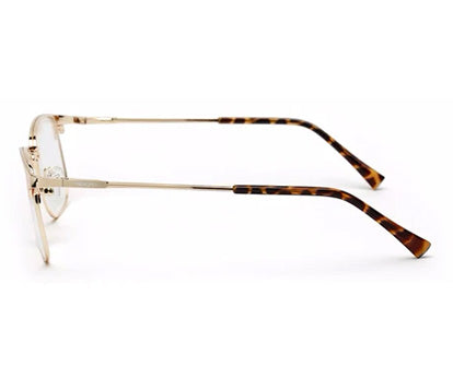 GOLDEN CLUBMASTER EYEGLASSES WITH TORT TEMPLE