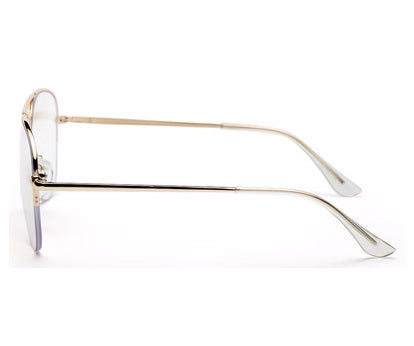 Gold Half-Rim Aviator Eyeglasses for Men and Women