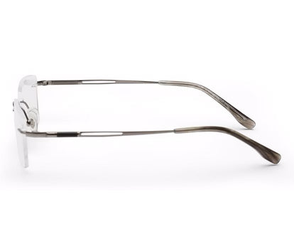 Zenith Titanium Silver RImless Glasses for Men