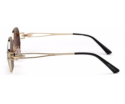 Golden Mirrored 400 UV Protected Hexagon Sunglasses For Men & Women